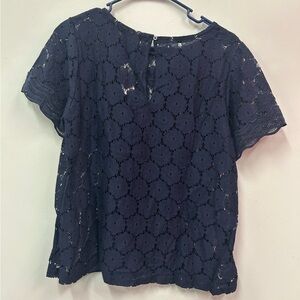 Loft Women’s Navy Lace Top